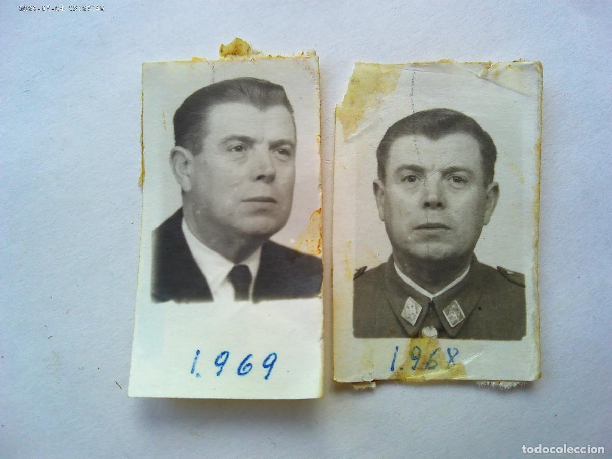 Fotograf&iacute;a antigua: POLICIA ARMADA : LOTE DE 2 FOTOS DE CARNET DE AGENTE , DE UNIFORME Y DE CIVIL