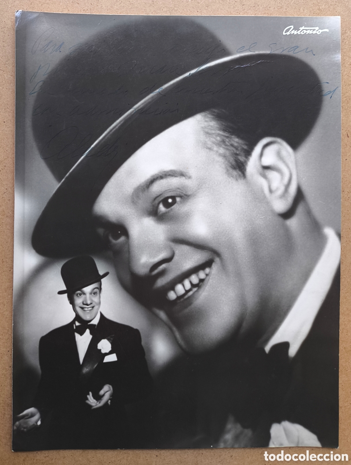 Fotograf&iacute;a antigua: ALADY ACTOR C&Oacute;MICO EL PARALELO FOTOGRAF&Iacute;A FIRMADA Y DEDICADA C. 1945