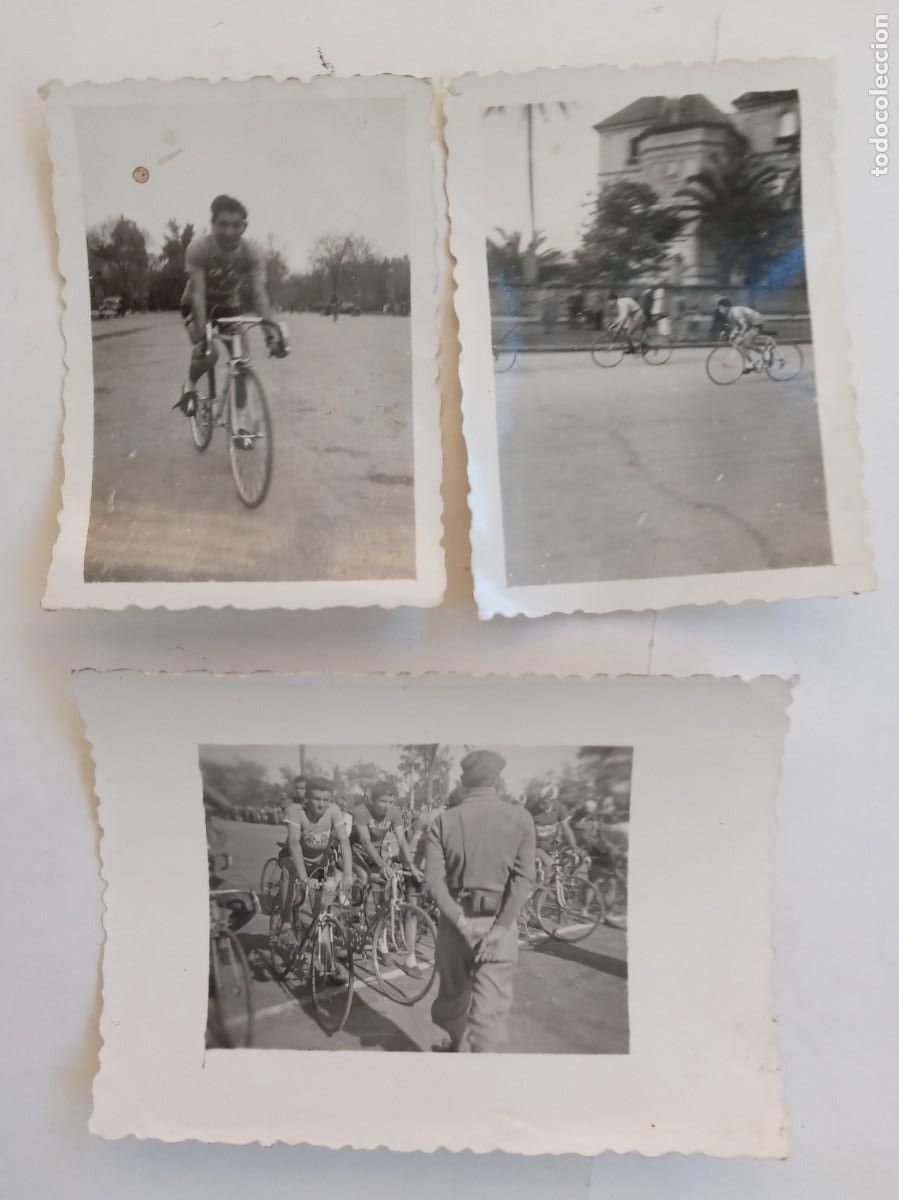 Fotograf&iacute;a antigua: LOTE DE 3 FOTOS DE CICLISMO