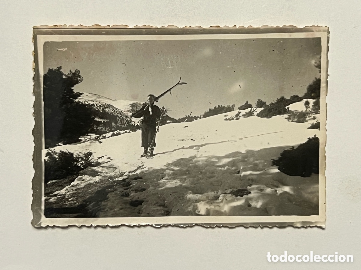 Fotograf&iacute;a antigua: NAVACERRADA, Madrid.. Fotograf&iacute;a Aquellos primeros esquiadores.. (h.1950?)