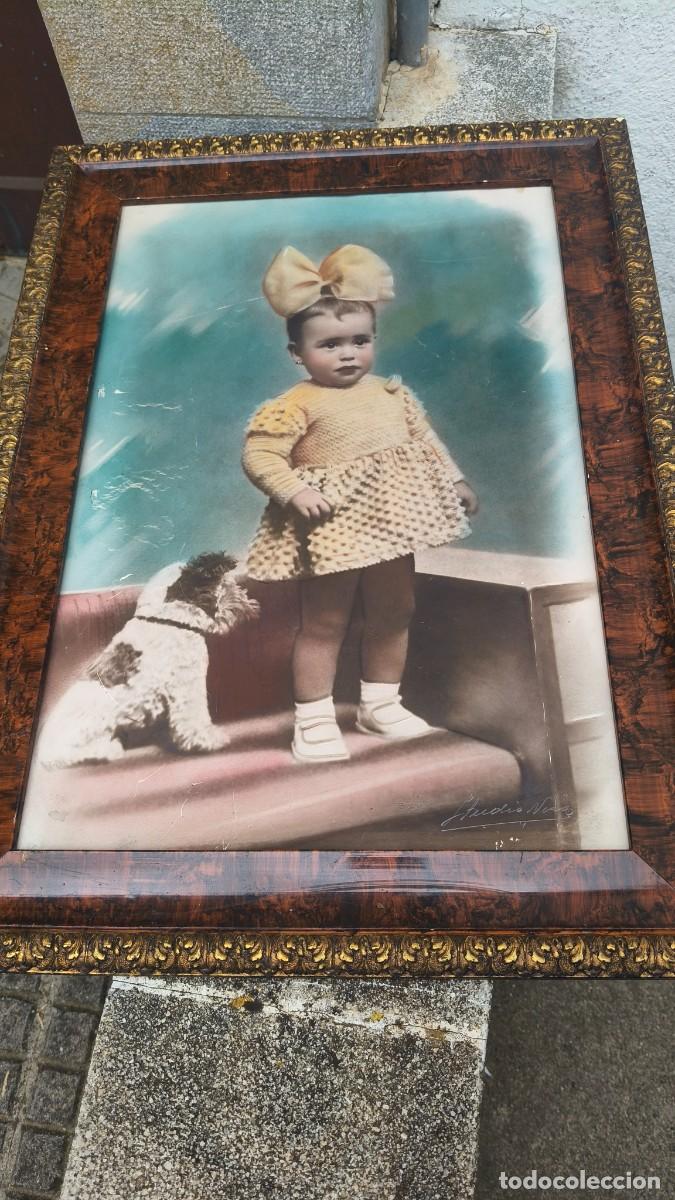 Fotograf&iacute;a antigua: Cadre photo 1930 colori&eacute; a la main studio Nera sign&eacute;e
