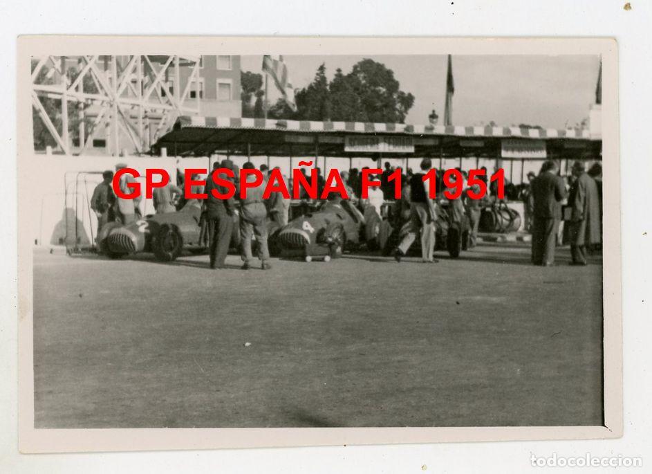 Fotograf&iacute;a antigua: GP ESPA&Ntilde;A F1 BARCELONA CIRCUITO PEDRALBES BOX FERRARI A&Ntilde;O 1951 PE&Ntilde;A RHIN