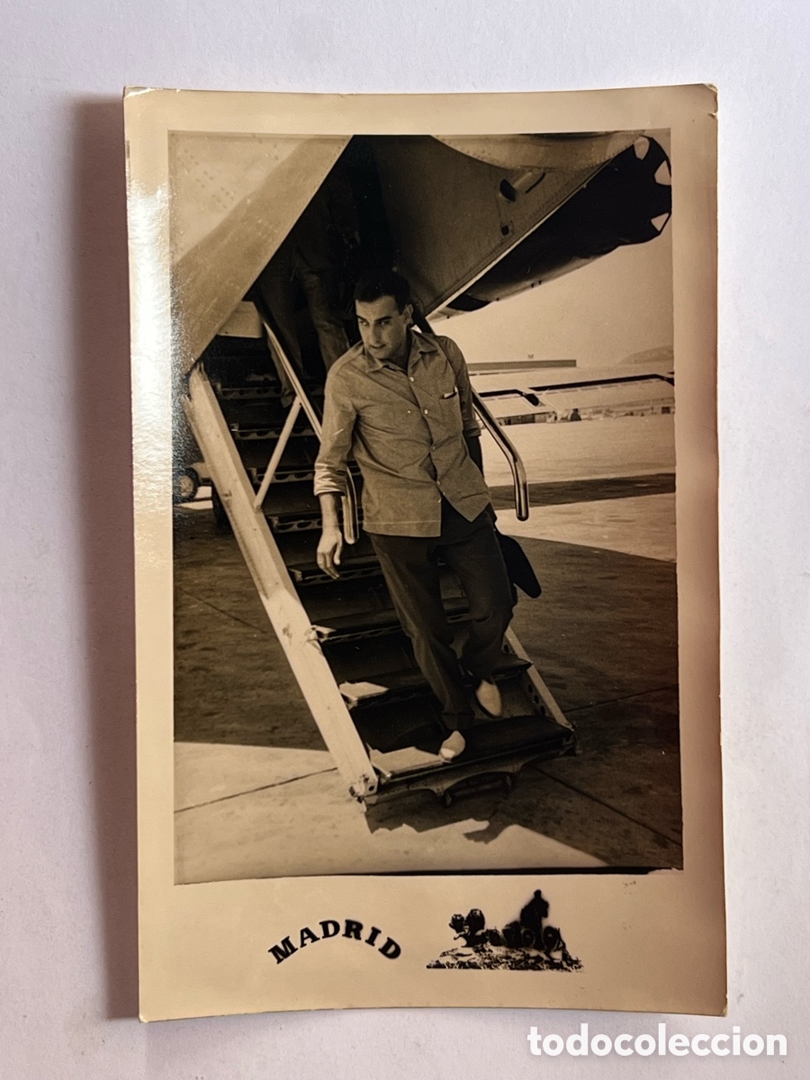 Fotografia antiga: VOLANDO CON IBERIA.. Madrid, Aeropuerto de Barajas (h.1960?) Med&iacute;das: 14 x 9 cm