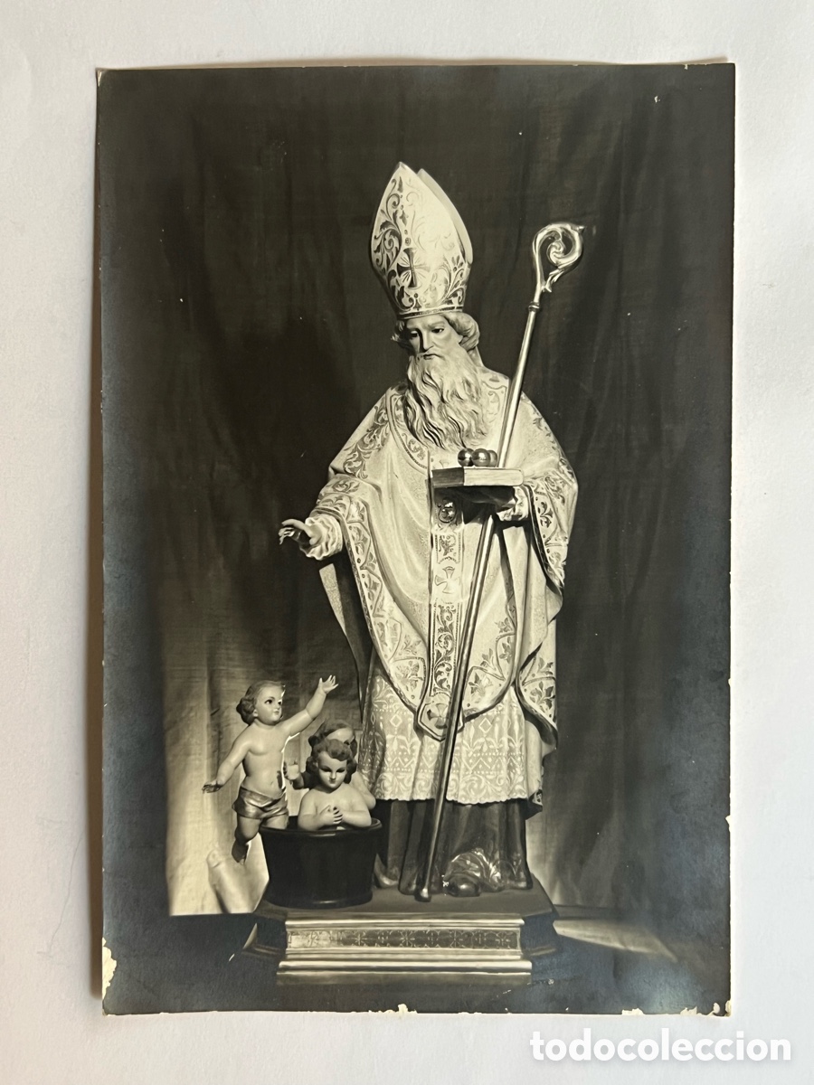 Alte Fotografie: SAN NICOL&Aacute;S DE BARI. Talla Religiosa. Venerado en su Parroquia de Valencia