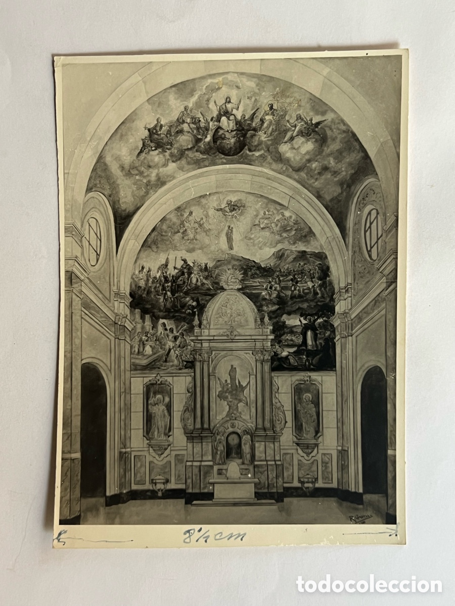 Fotograf&iacute;a antigua: CORBERA Valencia. Fotograf&iacute;a Boceto del Altar de la Virgen del Castillo. Cardells Foto.., (h.1950?)