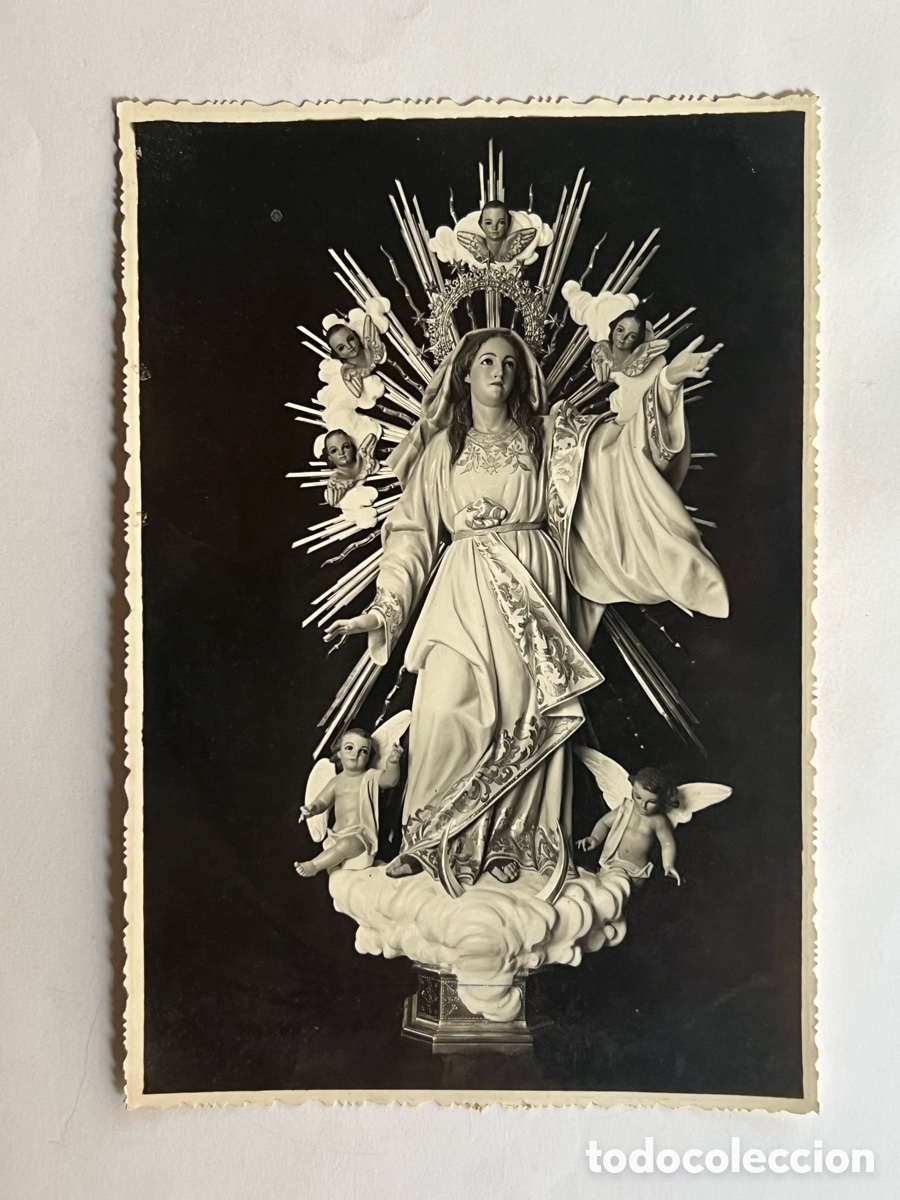 Fotograf&iacute;a antigua: MASARROCHOS, Valencia.. Fotograf&iacute;a Asunci&oacute;n de la Virgen. Iglesia de La Asunci&oacute;n y Santa B&aacute;rbara