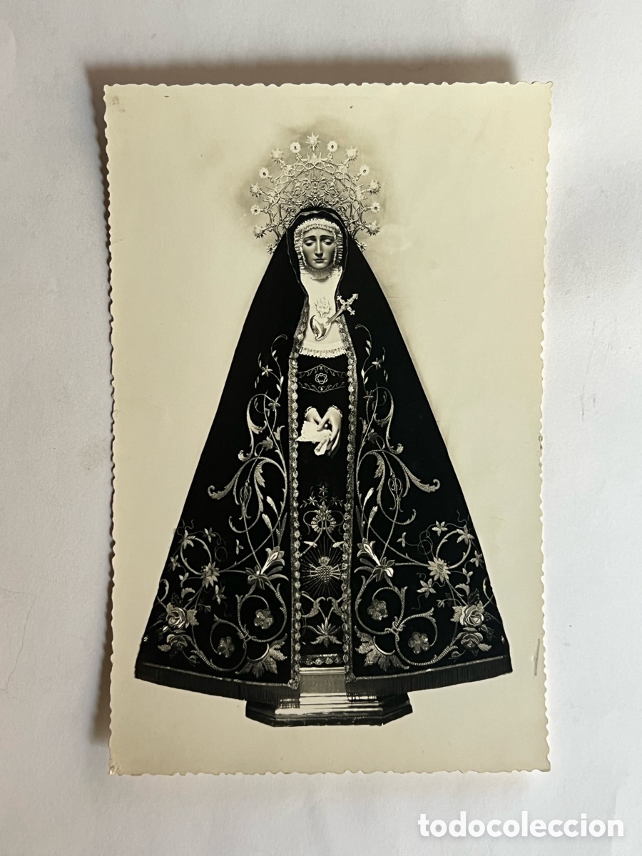 Fotograf&iacute;a antigua: VIRGEN DOLOROSA.. Ntra. Sra. de Los &Aacute;ngeles.. Semana Santa Marinera.. (h.1930?) Impr. Nacher