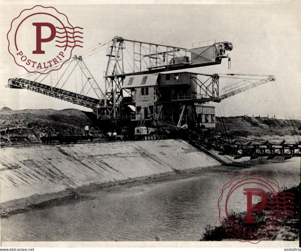 Alte Fotografie: CANAL Y DEUX MERS FONDATION CY DE NEW YORK 25*19CM INDUSTRIE INDUSRTIA