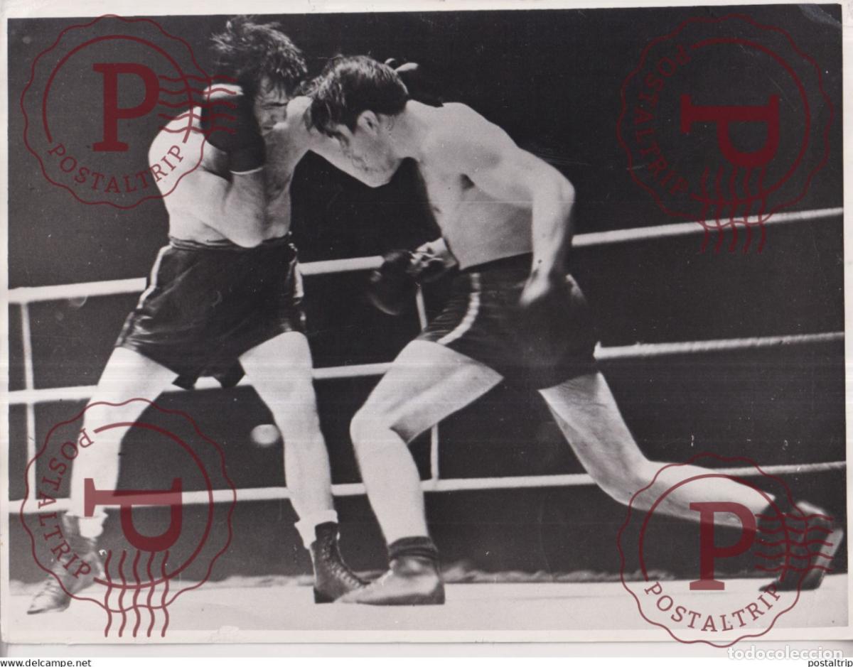 Antique Photography: BOXEUR CERDAN CONTRE TURIELLO BOXEUR BOXE 24*18CM