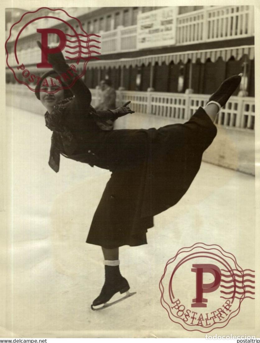 Fotograf&iacute;a antigua: patinage artistique ANDRE GLARNER GLAVNER 24*18CM ICE SHATING SCHAATSEN