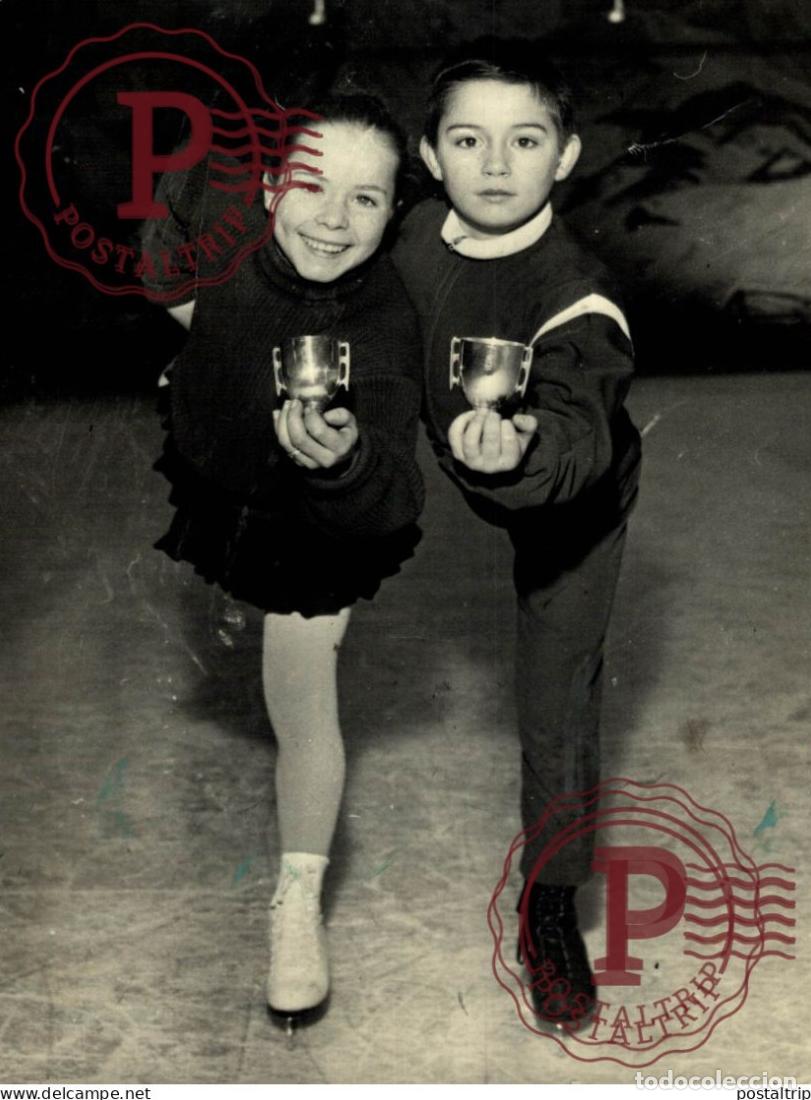 Fotograf&iacute;a antigua: patinage artistique 18*13CM ICE SHATING SCHAATSEN