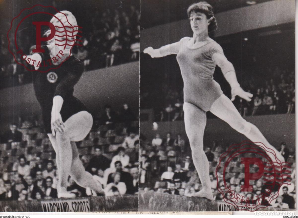 Fotografia antiga: GYMNASTIQUE MATCH FEMININ FRANCE URSS SOVIETIQUE POLINA ASTAKHOVA SOFIA COULON 18*13CM