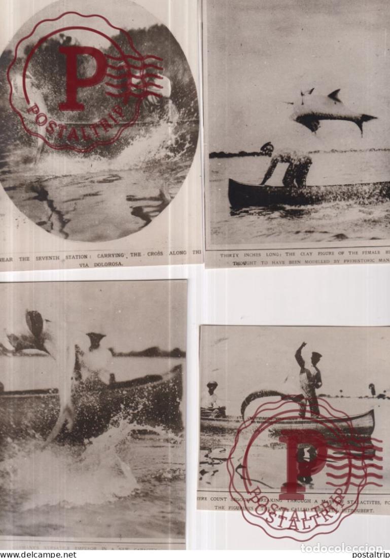 Fotografia antiga: LOT 4 PHOTOS FISHING PECHE FISHERMEN 15*11CM