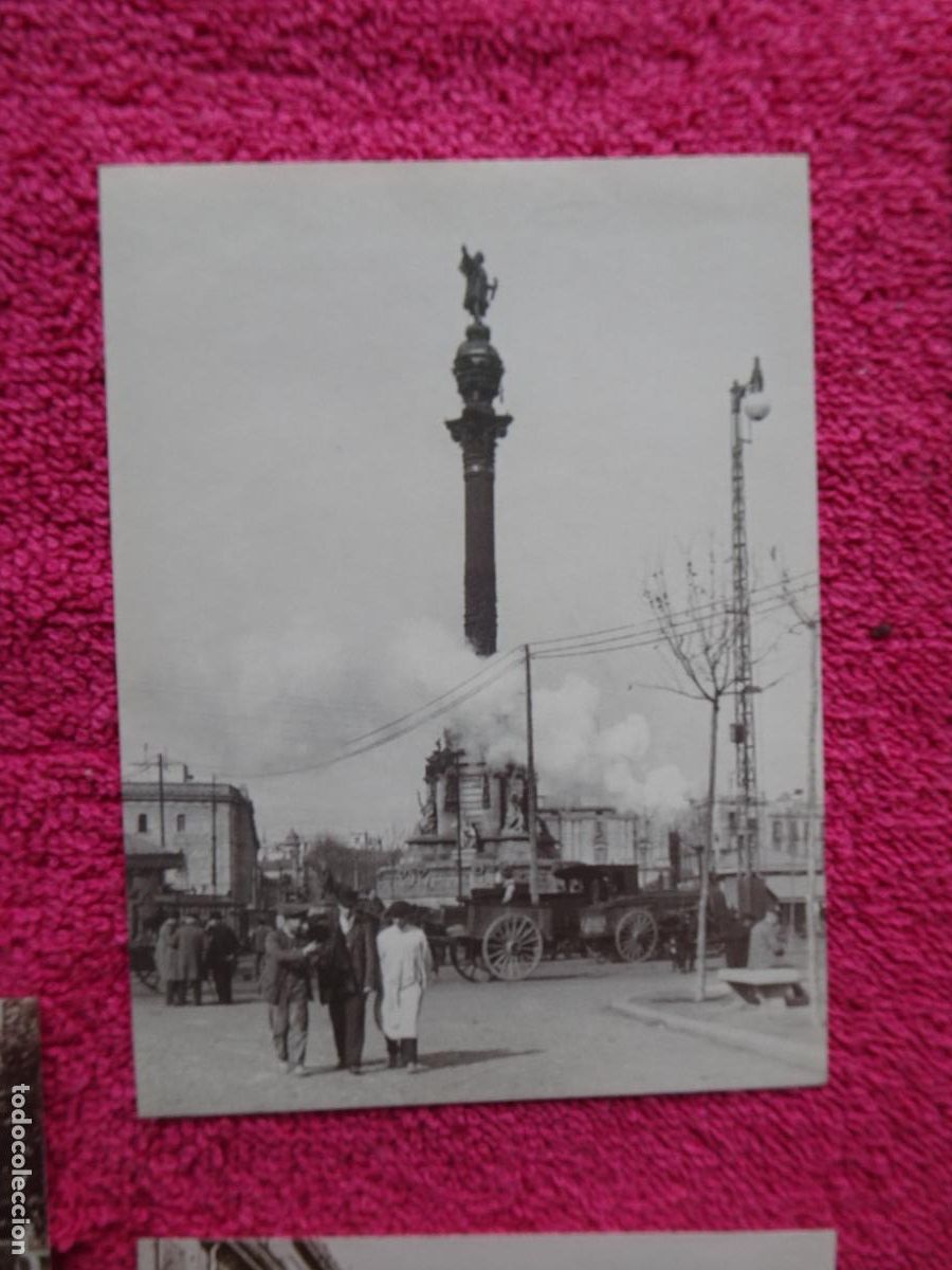Fotografia antica: monument a colom barcelona lamina 10 el llibre d'or de catalunya un segle en imatges