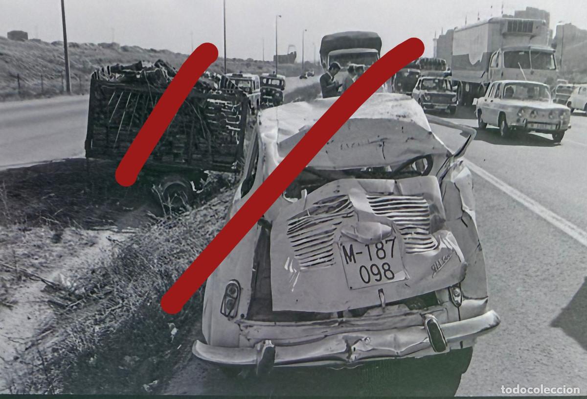 Fotograf&iacute;a antigua: Accidente Coches M30 Madrid 1976 - Negativo de Celuloide