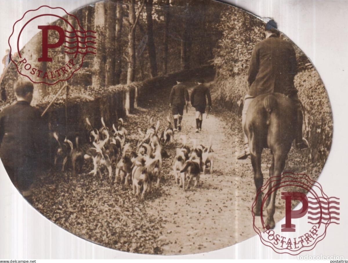 Fotografia antiga: CHASSE A COUR HUNTING CHASSEURS 13*10CM