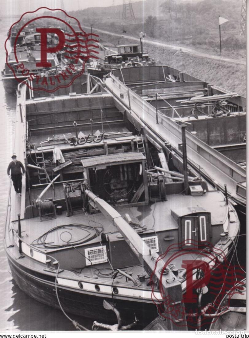 Fotografia antica: WASSERSTRASSENZOLL BERLIN SOWJETZONALEN BINNENSCHIFF BERLINFAHRER HERENHAFEN SPUNDWAND 21*16CM