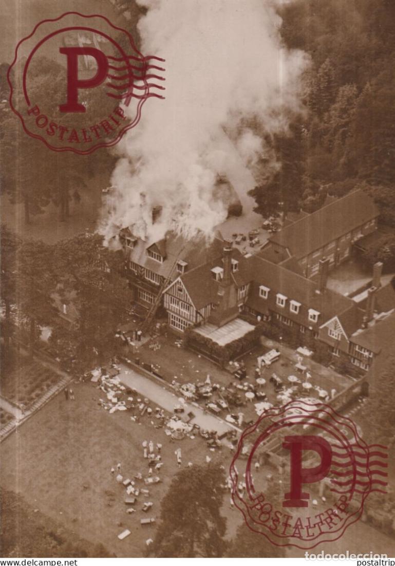 Fotografia antica: EABINGER SURREY ENGLAND UK ABINGER HILL SCHOOL FIRE FRANCIS HUXLEY 19*14CM