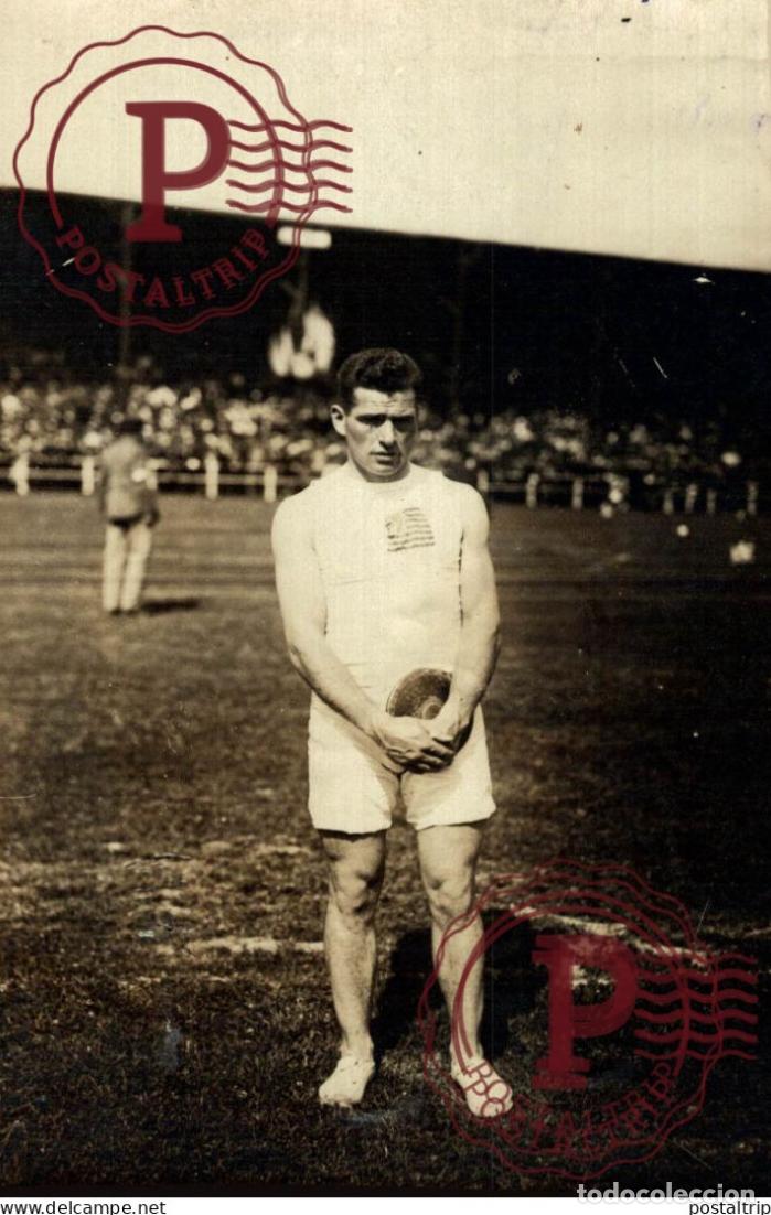 Fotografia antica: AMERICAIN DUNCAN STADE BERGEYRE PARIS lancer du disque 15*9CM