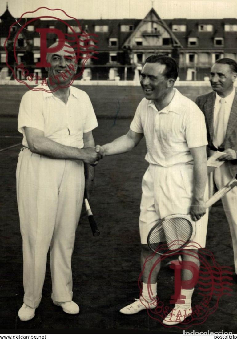 Fotograf&iacute;a antigua: DEPUTES ANGLAIS ET FRANCAIS M BERANGER HAMILTON 1939 18*13CM TENNIS