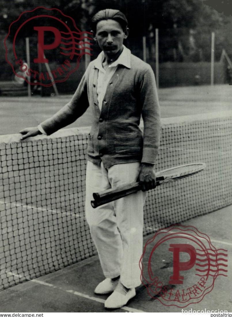 Fotograf&iacute;a antigua: LATER PRINT jean borotra . 20*15CM TENNIS
