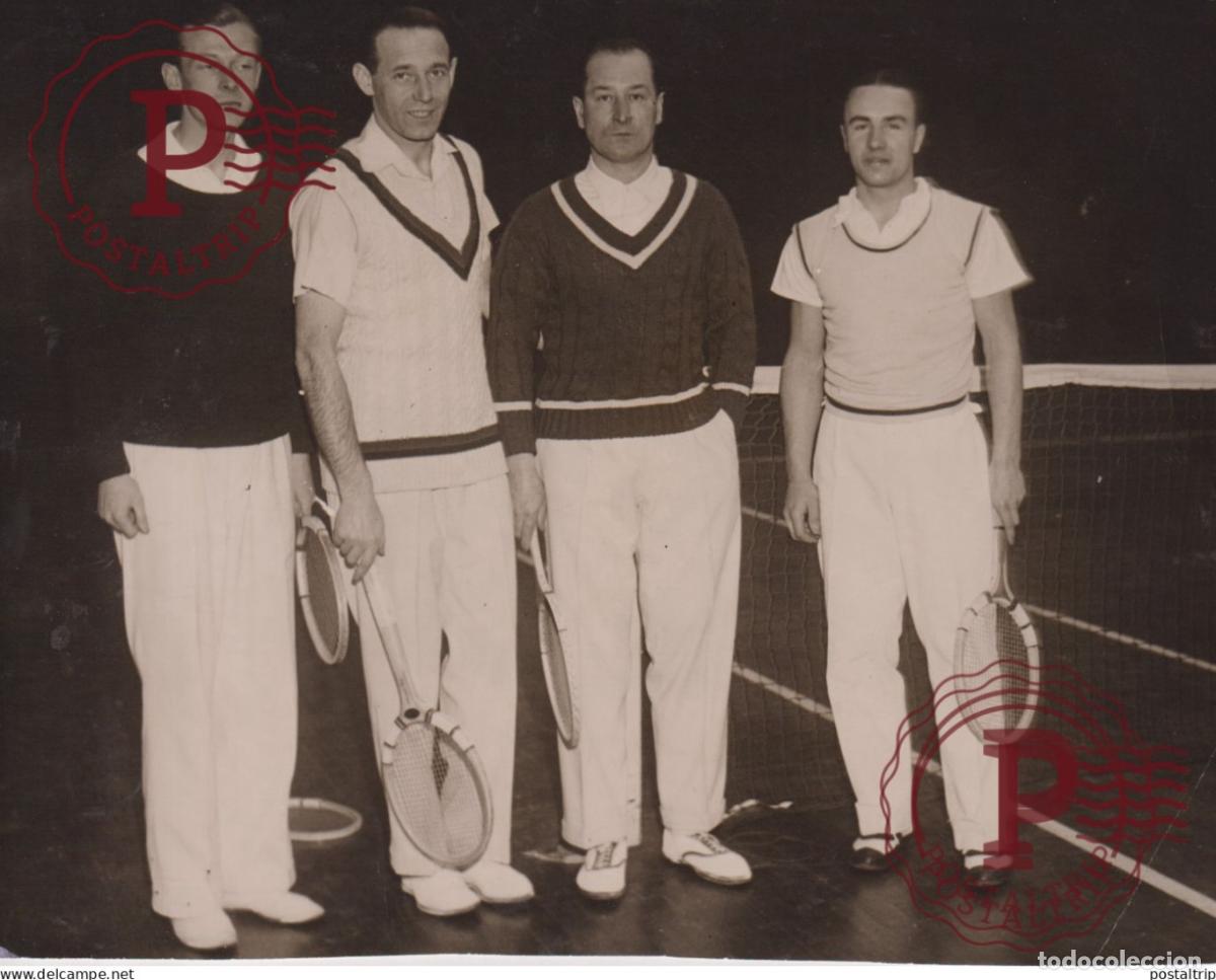 Fotograf&iacute;a antigua: CHAMPIONNATS DE FRANCE BOUSSUS ET BOROTRA AUGUSTIN WEISS 19*15CM TENNIS