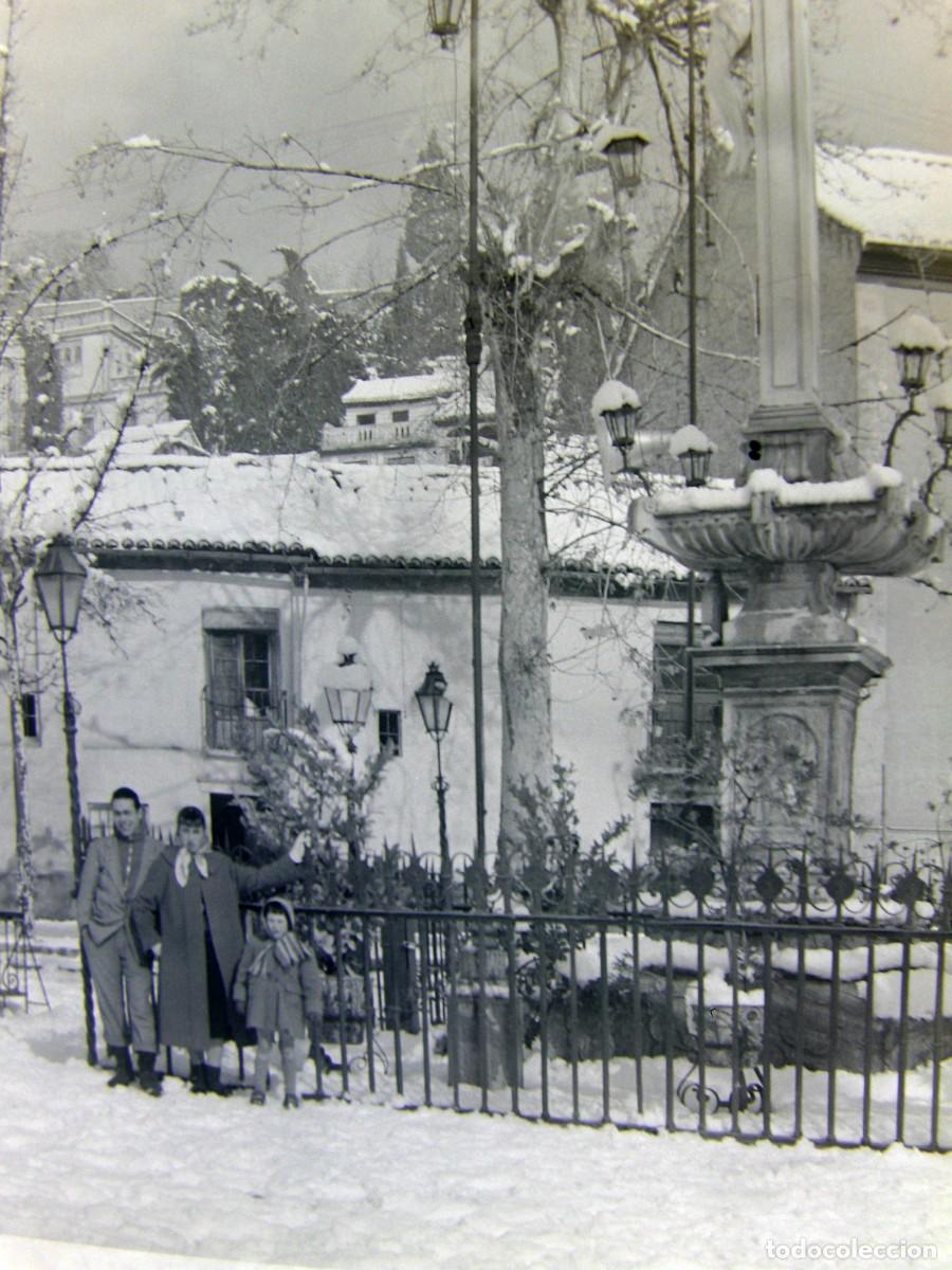 Fotograf&iacute;a antigua: CLICH&Eacute;, NEGATIVO EN CELULOIDE. GRANADA. GRAN NEVADA DEL A&Ntilde;O 1957. CAMPO PRINCIPE. 9X6 CM