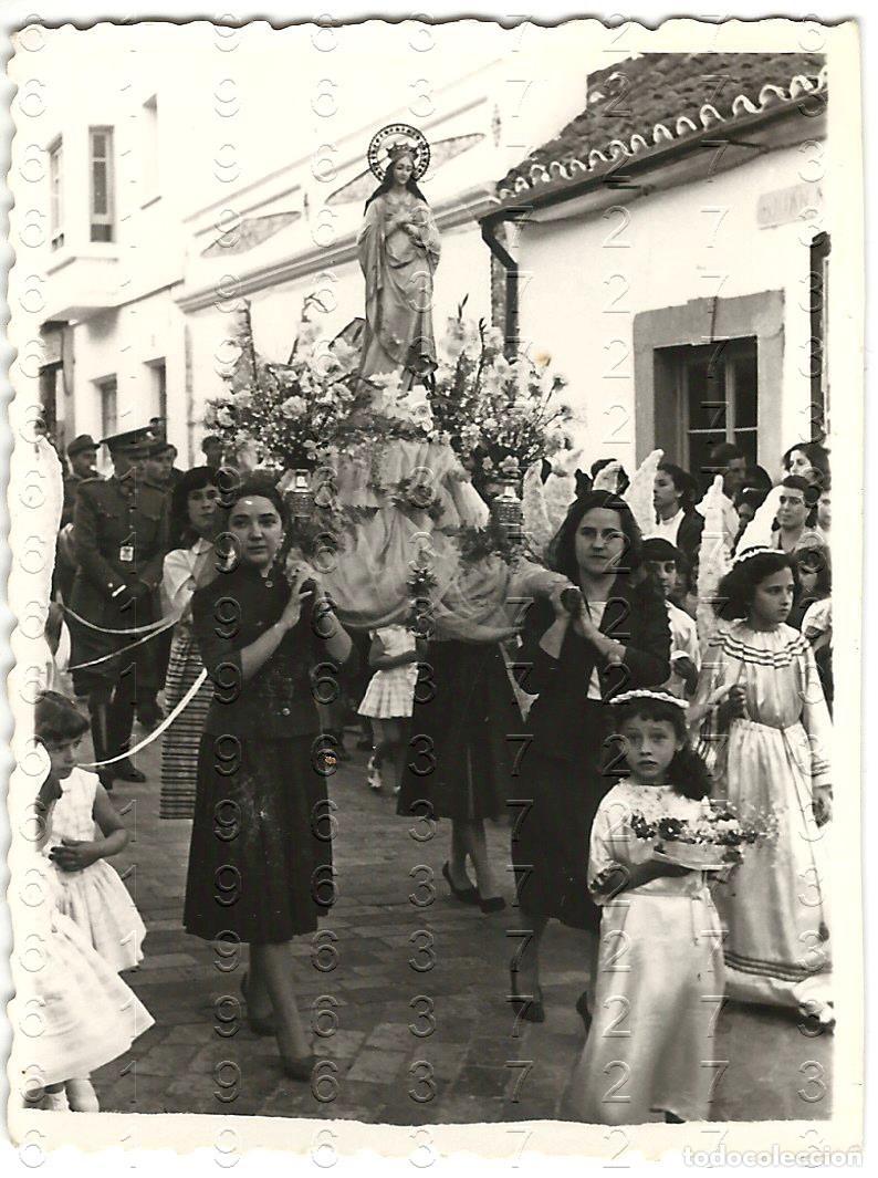 Fotograf&iacute;a antigua: ALGECIRAS PROCESION FOTOGRAFIA UNICA MUY ANTIGUA 8X6 M27