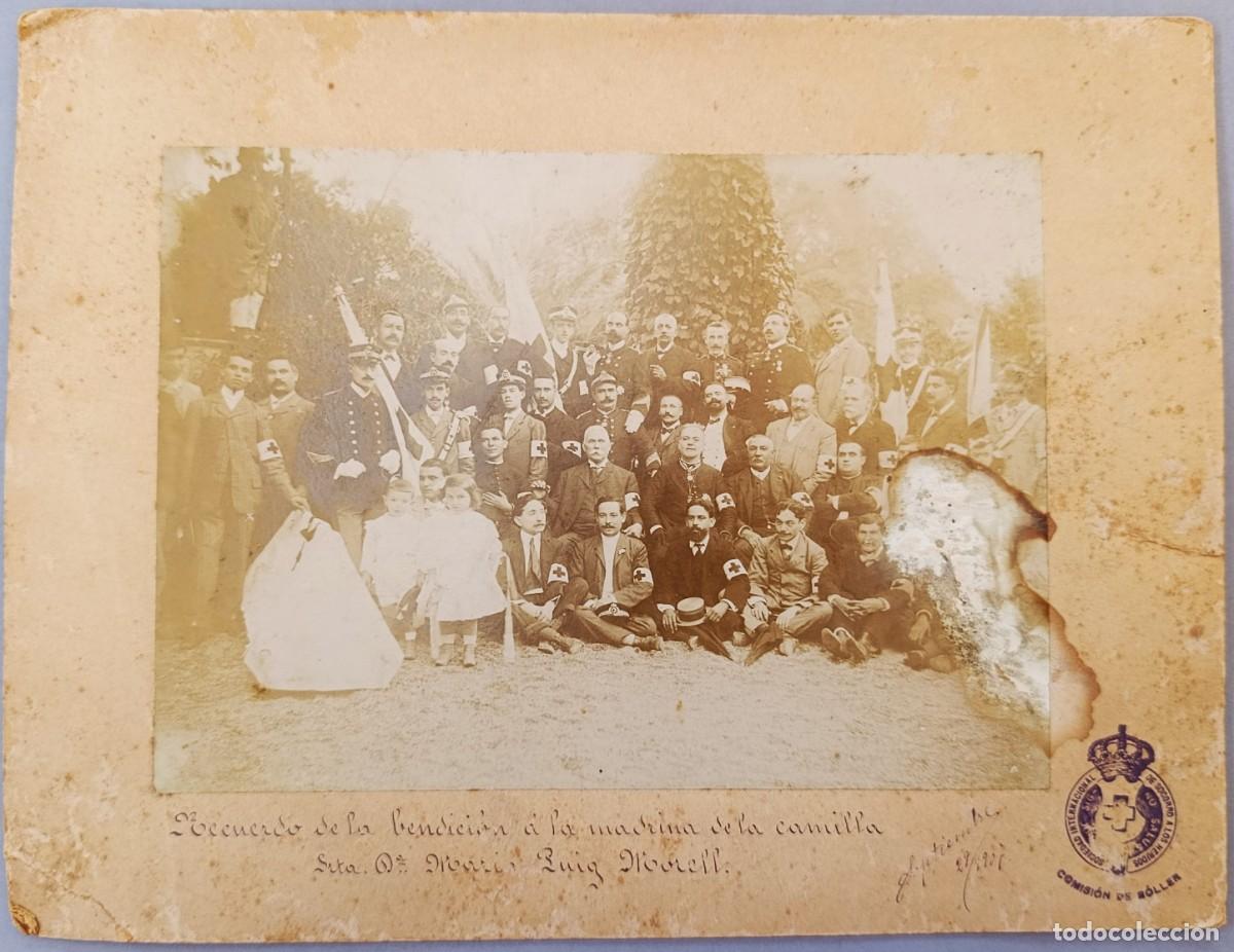 Fotograf&iacute;a antigua: FOTO ORIGINAL. SOCIEDAD SOCORRO A LOS HERIDOS. MADRINA DE LA CAMILLA. S&Oacute;LLER, MALLORCA, 1905