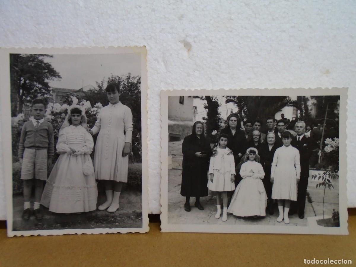 Fotograf&iacute;a antigua: HELLIN(ALBACETE)IGLESIA VIRGEN DEL ROSARIO,COMUNION DE NI&Ntilde;A,A&Ntilde;OS 50 FOTOS(2) DE 9X7 CM.