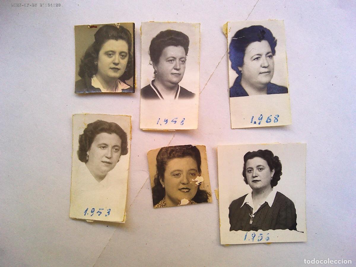 Fotograf&iacute;a antigua: LOTE DE 6 FOTOS DE CARNET DE LA MISMA MUJER , A&Ntilde;OS 40 - 50 Y 60
