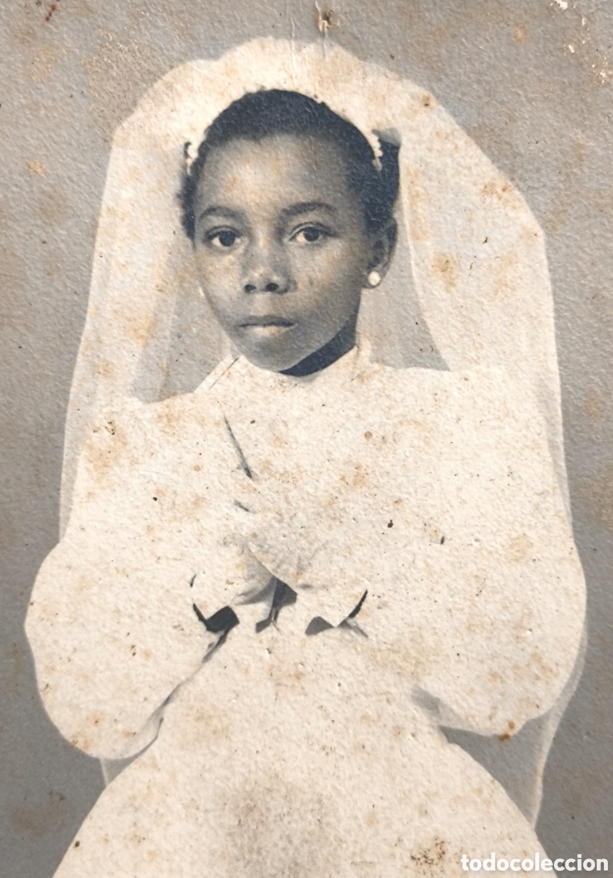 Antique Photography: FOTOGRAF&Iacute;A RETRATO DE ESTUDIO NI&Ntilde;A COMUNI&Oacute;N SANTA ISABEL FERNANDO POO 1969