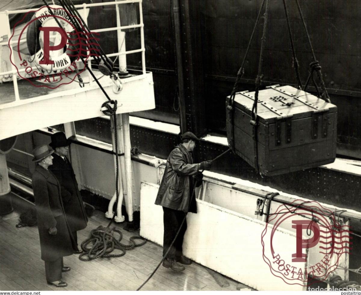 Fotograf&iacute;a antigua: GOLD TRANSPORTAUX ETATS UNIS USA PAQUEBOT PRESIDENT ROOSEVELT NEW YORK 21*16CM MINE MINERS MINING