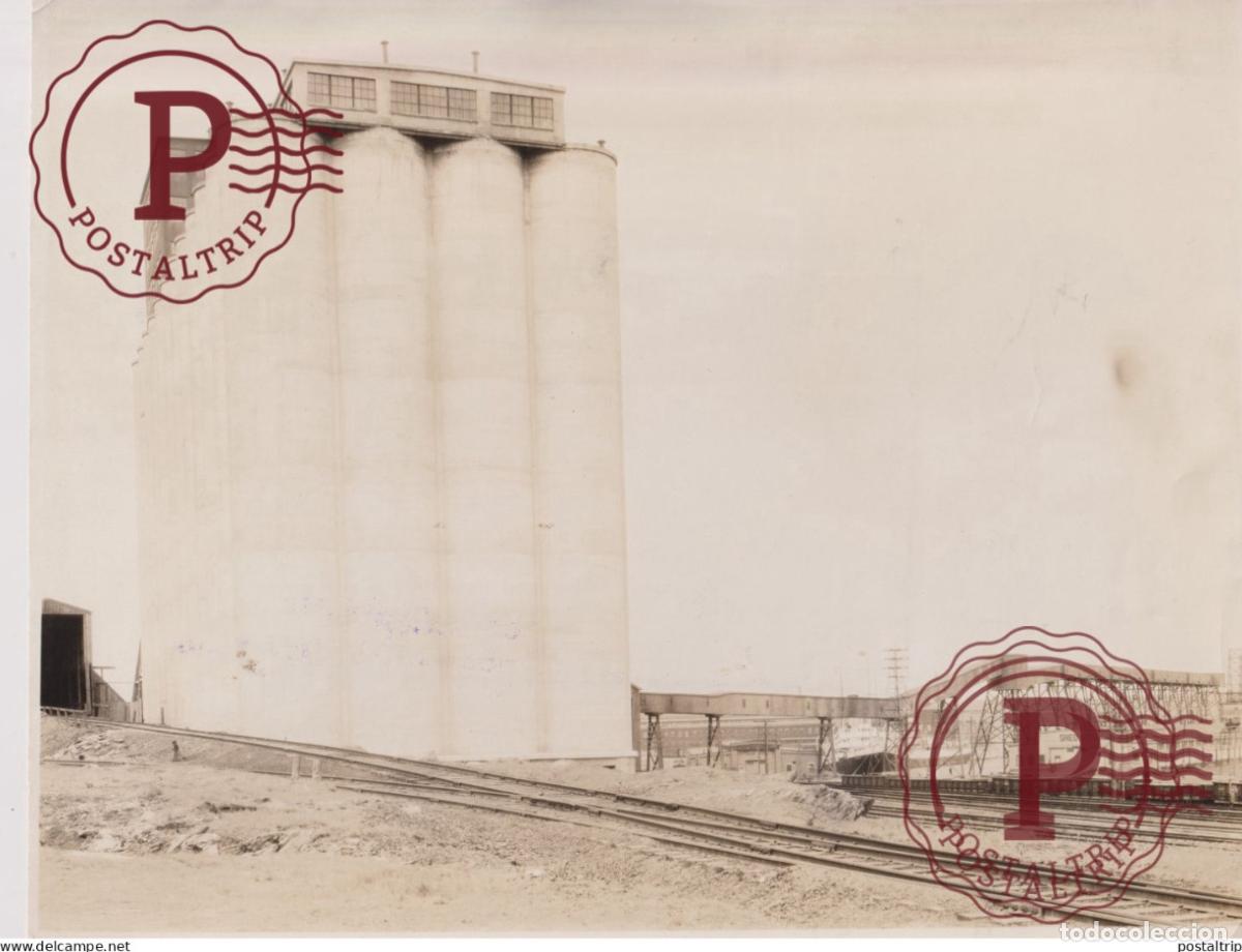 Fotografia antica: WHEAT ELEVATORS HALIFAX NOVA SCOTIA CANADA 24*18CM GRUE CRANE KRAAN