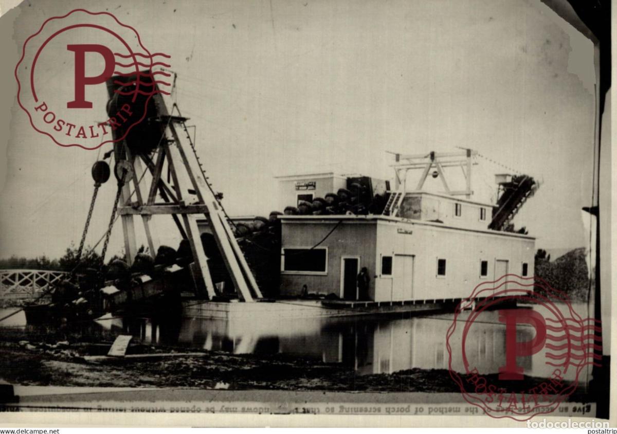Fotografia antica: DRAGUE 17*13CM GRUE CRANE KRAAN GRUA