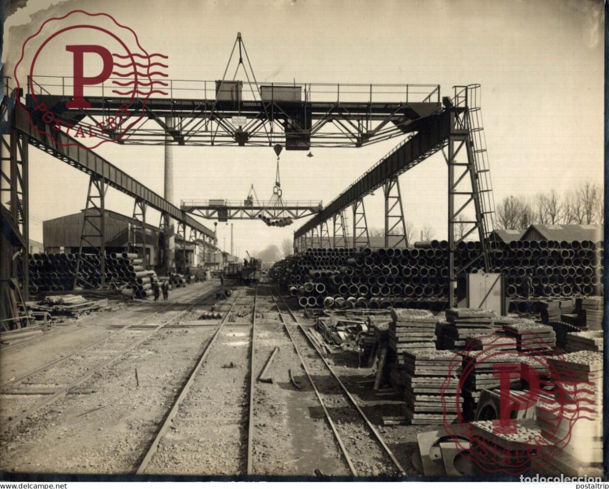 Fotografia antica: PONT A MOUSSON Meurthe-et-Moselle. 24*18CM GRUE CRANE KRAAN GRUA