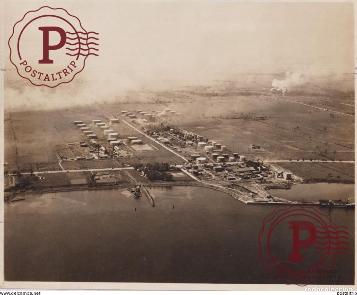 Fotografia antica: OILFIELDS CANADA IMPERIAL OIL MONTREAL REFINERY 1929 23*18CM OIL GAS MINE MINING MINA
