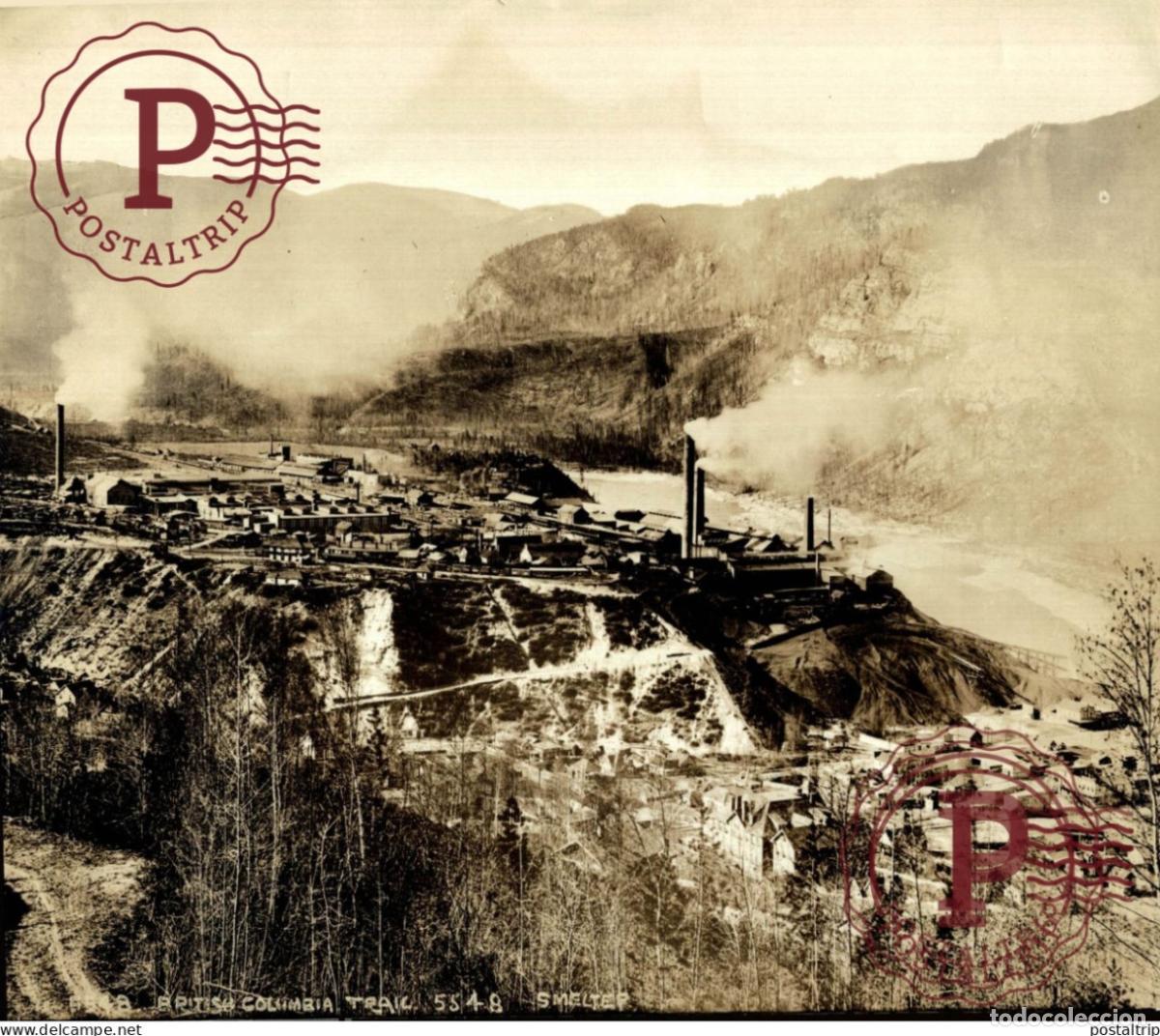 Fotografia antica: PETROLE BRITISH COLUMBIA TRAIL SMELTEP CANADA 24*20CM OIL GAS MINE MINING MINA