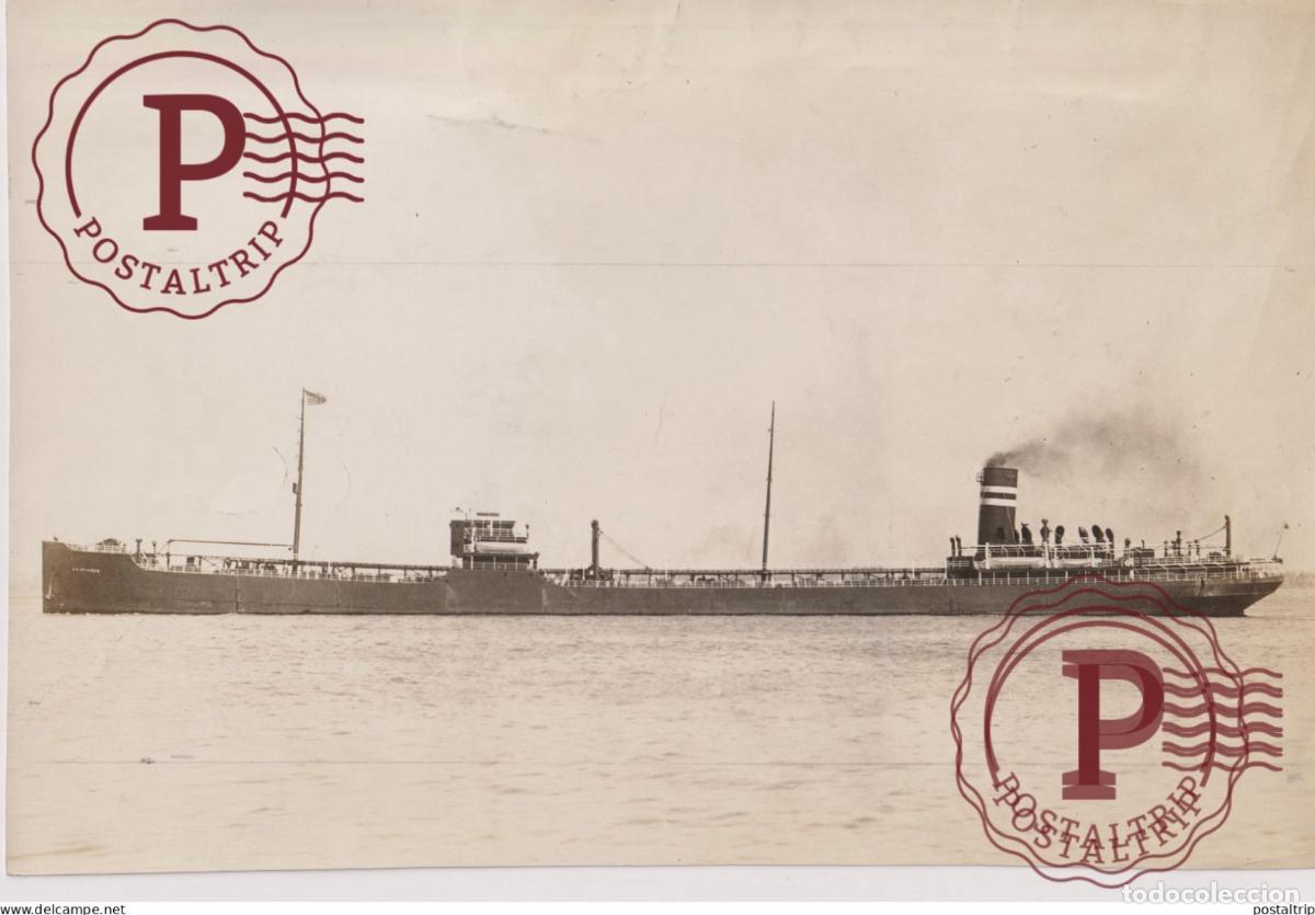 Fotografia antiga: c o stillman world largest tankship imperial oil limited south america 24*16CM OIL GAS MINE MININ