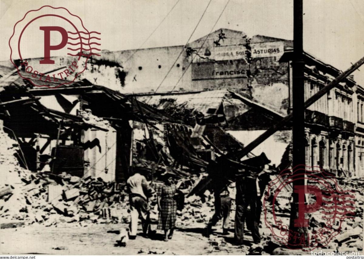 Fotografia antiga: CHILI 1939 CHILE AMERIQUE Tremblement de Terre Ruines EARTHQUAKE 18*13CM