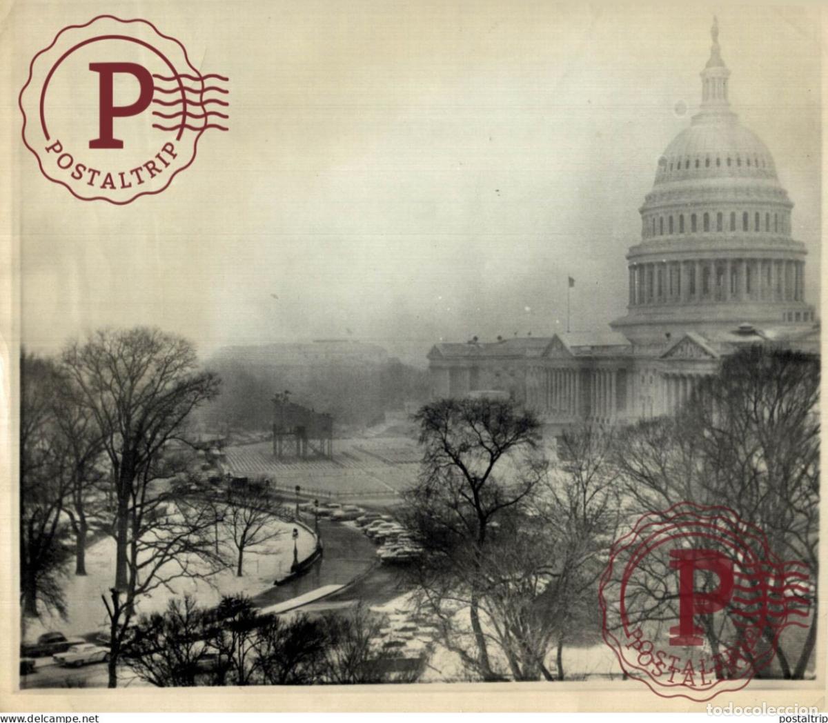 Fotografia antica: Washington DC,Distrito Hist&oacute;rico Capitol Hill SNOWSTORM USA 22*17CM