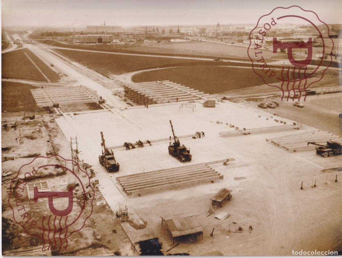 Fotografia antica: GRUAS. GRUES. CRANES. CONSTRUCCION. CONSTRUCTION +-24X18CM