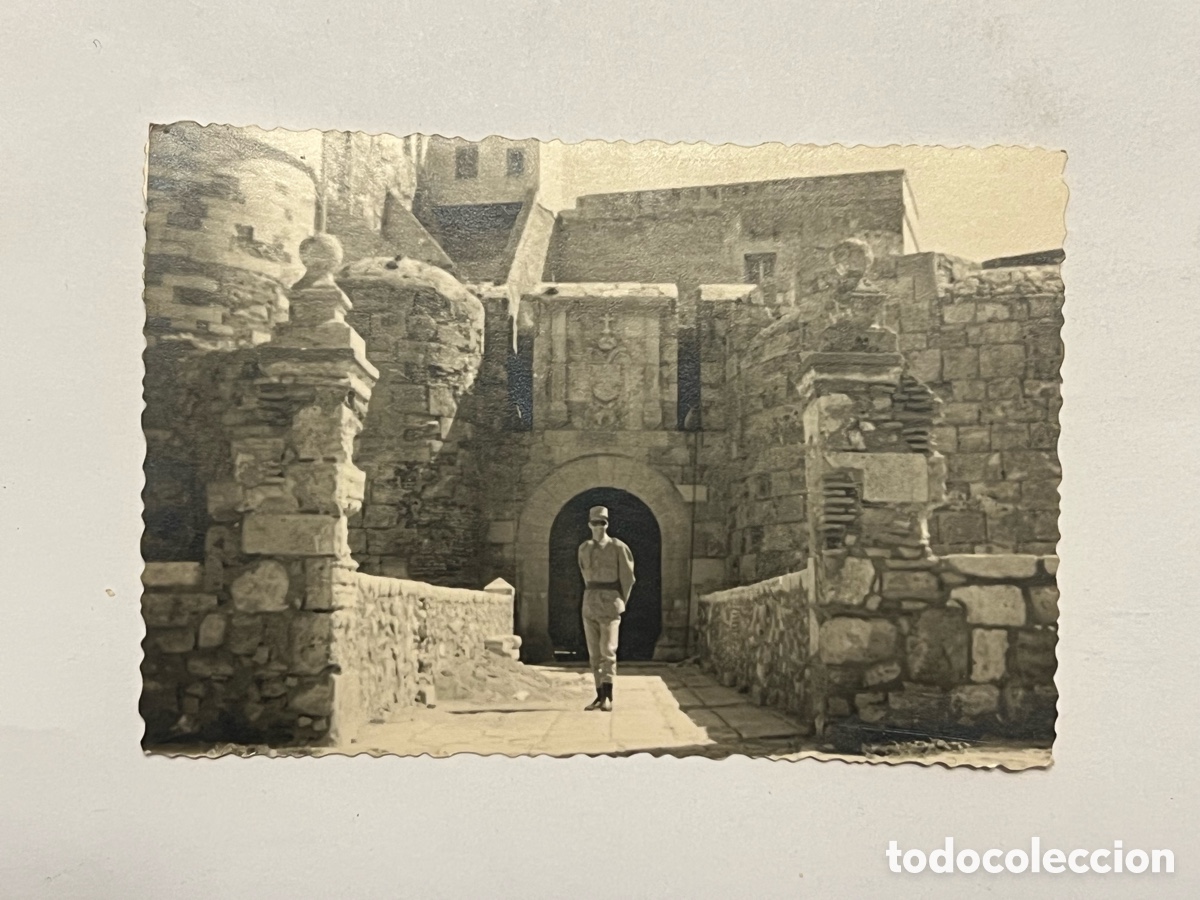 Fotograf&iacute;a antigua: MELILLA Militar.. Fotograf&iacute;a Puerta de Carlos V, Puente elevadizo. Un Quinto de Sueca..