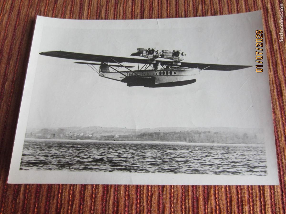 Fotografia antica: 1928-FOTOGRAF&Iacute;A PRIMER VUELO HIDROAVI&Oacute;N MUMANCIA.RAM&Oacute;N FRANCO.INTENTO VUELTA AL MUNDO.ORIGINAL