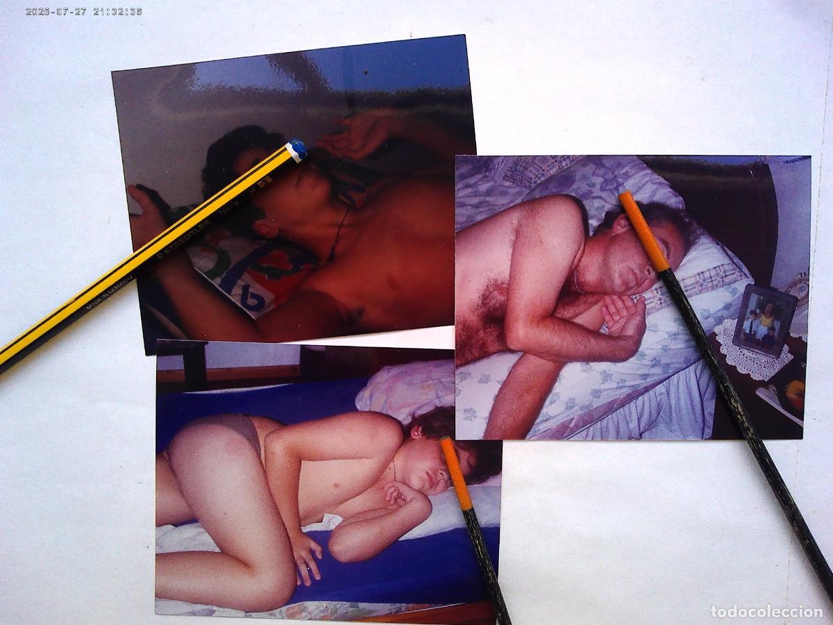 Fotograf&iacute;a antigua: LOTE DE 3 FOTOS DE GENTE DORMIENDO : HOMBRE , JOVEN Y NI&Ntilde;O