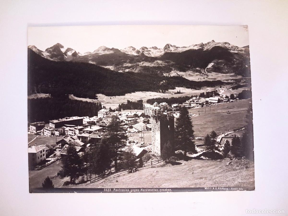 Fotograf&iacute;a antigua: Fotografia antigua, Pontresina vista desde el noroeste, Suiza