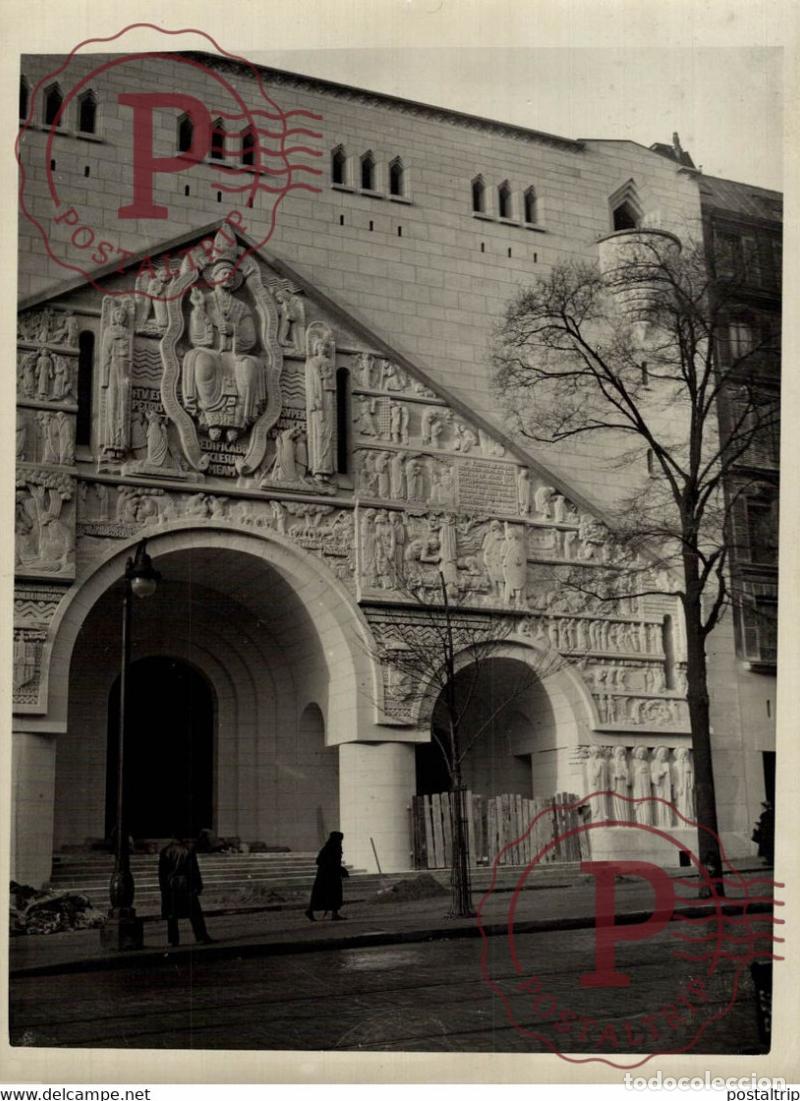 Antique Photography: EGLISE SAINT PIERRE DECHAILLOT 16th arrondissement of Paris 18*13CM Photo Meurisse Paris collection