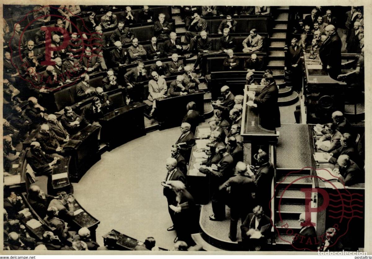 Fotograf&iacute;a antigua: LECTURE DE LA DECLARACION MINISTIRIELLE CHAMBRE DES DEPUTES FRANCE 18*13CM Photo Meurisse Paris co