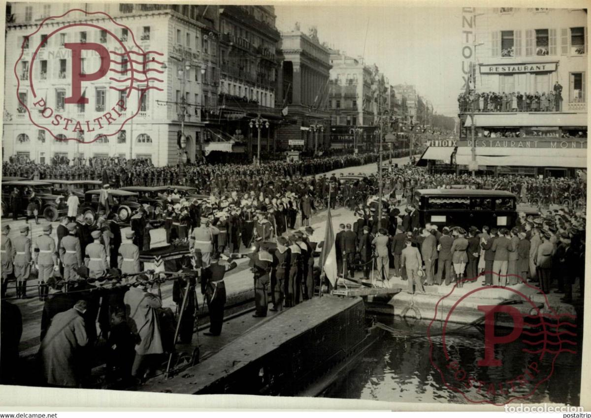 Fotograf&iacute;a antigua: HONNEURS MILITAIRES DEPOUILLE DU ROI EMBARQUEMENT DU CORPS DUBROWNIK 18*13CM Photo Meurisse Paris co