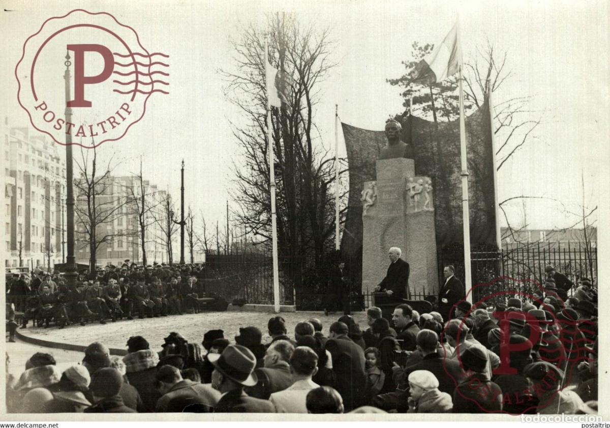Fotograf&iacute;a antigua: INAUGURATION PAR M MARIN MONUMENT FRANZ .... 18*13CM Photo Meurisse Paris collectionmeurisse